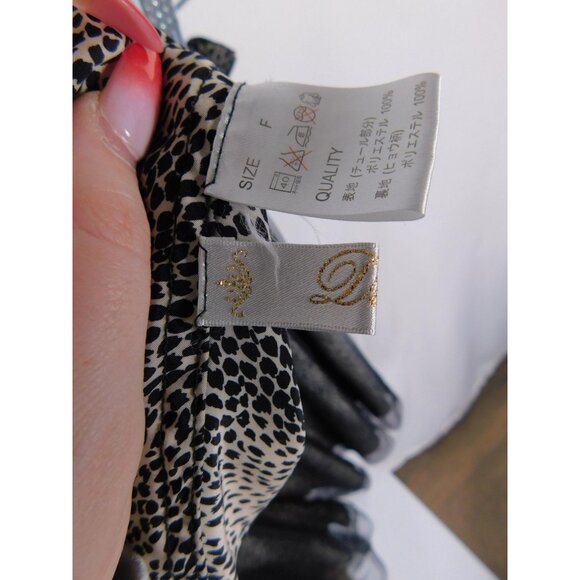 Leopard Print Tulle Skirt Womens Size F One Size Black Sheer Mini Elastic Waist - Picture 9 of 11